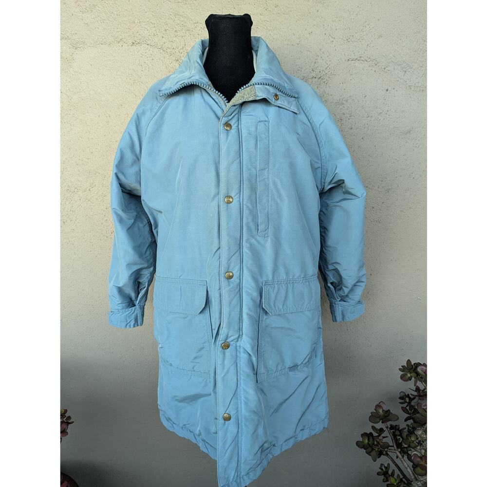 💜Vintage Lands’ End Utility Jacket Blue Plaid Lined Women’s M